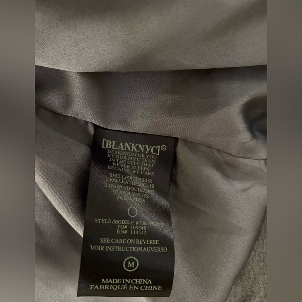 NWT BLANKNYC Suede Moto Jacket in Silver Screen Sz M - Picture 9 of 9